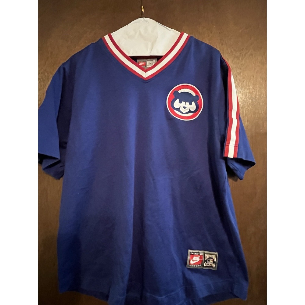 Vintage NIKE Team‎ Cooperstown Collection CHICAGO CUBS Jersey XL Bear Patch